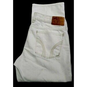 Vtg Hollister HC0 White Jeans 100% Cotton 9 33W 24L 8 1/2R Distressed Denim